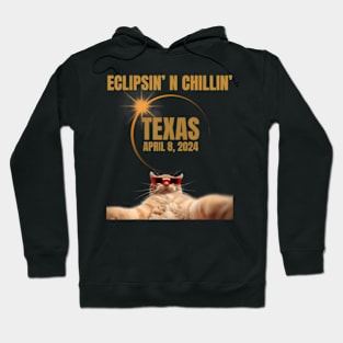 Total Solar Eclipse 2024 Cat Texas April ny Solar Eclipse Hoodie